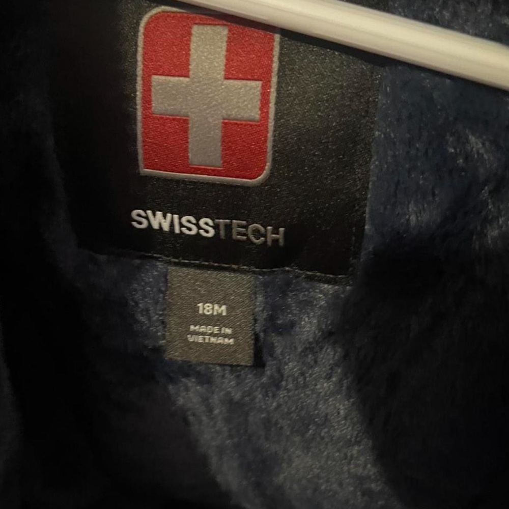 Swiss Tech Kids Puffer Jacket - Purple, Pink, and Navy - Picture 2 of 5
